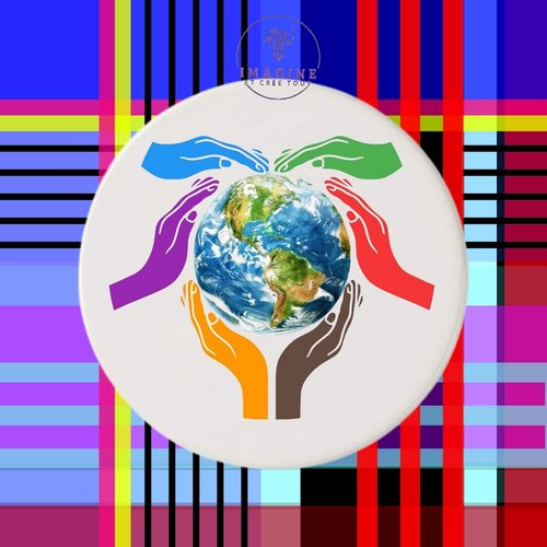 Sous verre en céramique - journée internationale de la terre - couche ozone - terrestre - planète