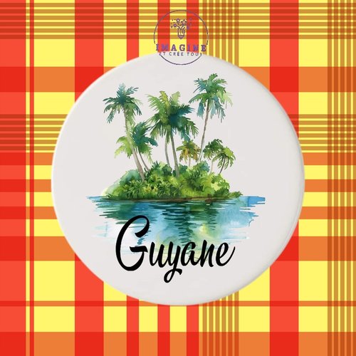 Sous verre en céramique - sublimation - guyane - 973 - cocotiers - cayenne - musée de l'espace de kourou