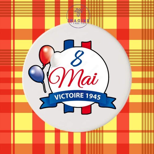 Sous verre en céramique - sublimation - 8 mai - victoire - paix - commémoration - férié - arc de triomphe - libération