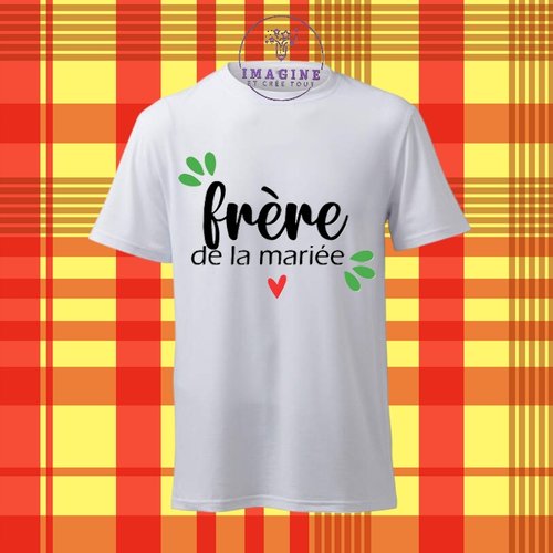 T-shirt personnalisé pour homme - ras du cou - frère de la mariée - famille - fête - party - enterrement de vie jeune homme