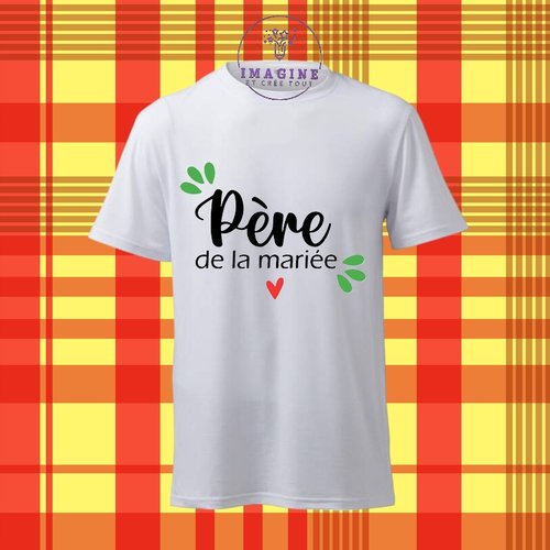 T-shirt personnalisé pour homme - ras du cou - père de la mariée - famille - papa de la mariée - party - enterrement de vie jeune homme