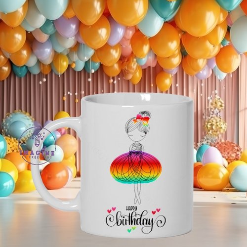 Mug  happy birthday - joyeux anniversaire - princesse - love - ballons - barbapapa - party - fête - candy