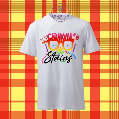 T-shirt personnalisé pour homme - ras du cou - carnaval - stains - défilé - groupes carnavalesques - masques - confettis - fête