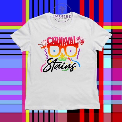 T-shirt personnalisé pour jeunes - col rond - carnaval stains - groupes carnavalesques - masques - marcel pointet