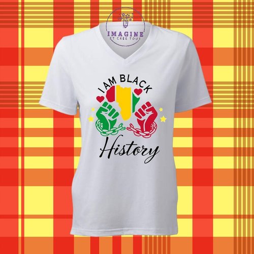 T-shirt personnalisé pour femme - col v - abolition - esclavage - liberté - commémoration - peuple - racine - afrique