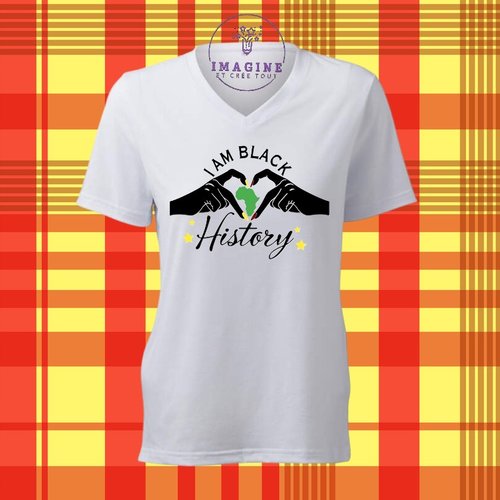 T-shirt personnalisé pour femme - col v - abolition - esclavage - liberté - commémoration - peuple - racine - afrique