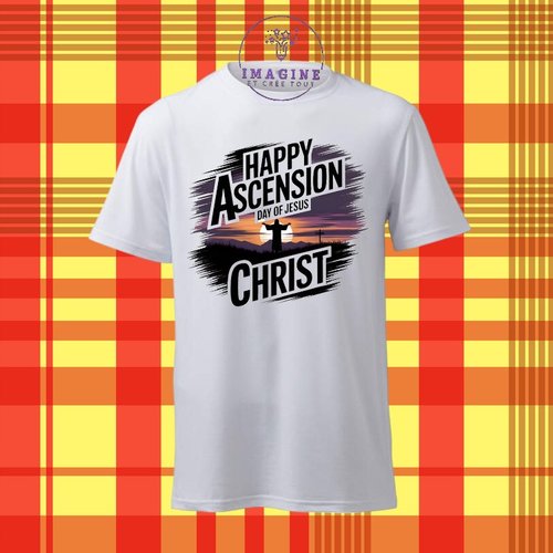 T-shirt personnalisé pour homme - ras du cou - jeudi - ascension - religion - célébration - paix - joie - fête - colombe