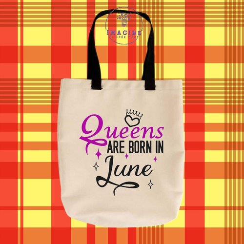 Tote bag personnalisable m - naissances - juin - reines - queens - été - couronne - soleil - vacances