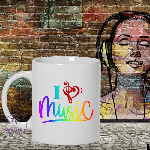Mug - juin - i love music - fête de la musique - arc en ciel