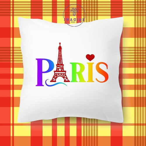 Taie personnalisé - lit - sommeil - sublimation - france - paris - tour eiffel - dame de fer - justave eiffel - arc en ciel