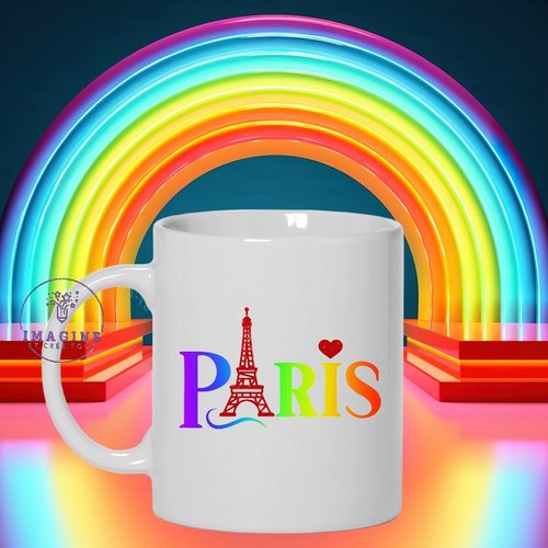 Mug - france - paris - tour eiffel - dame de fer - justave eiffel - arc en ciel
