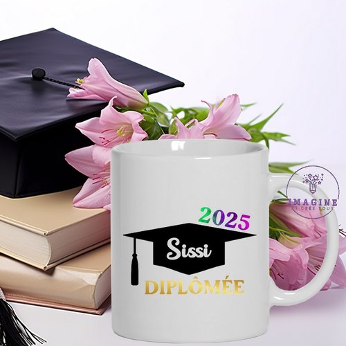 Mug - examen - diplômée - félicitations - bac - année 2025