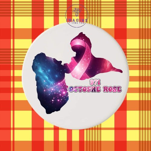 Sous verre en céramique - sublimation - octobre rose - espoir - hope - carte - gwada - guadeloupe - 971 - karukera