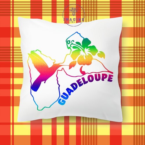 Taie personnalisé - lit - sommeil - sublimation - guadeloupe - 971 - colibri - hibiscus - karukera - arc en ciel