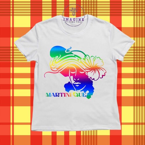 T-shirt personnalisé pour jeunes - col rond - sublimation - sublimation - carte - martinique - 972 - madinina - soleil