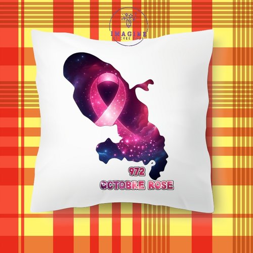 Taie personnalisé - lit - sommeil - sublimation - octobre rose - 972 - martinique - survivre - fort de france - hope - carte