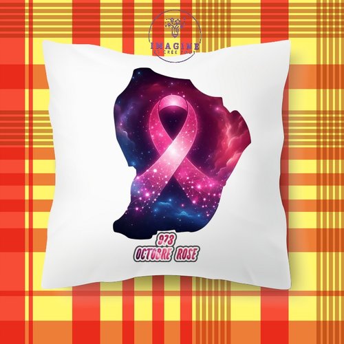 Taie personnalisé - lit - sommeil - sublimation - octobre rose - carte guyane - solidarité - survivre - espoir - 973 - hope