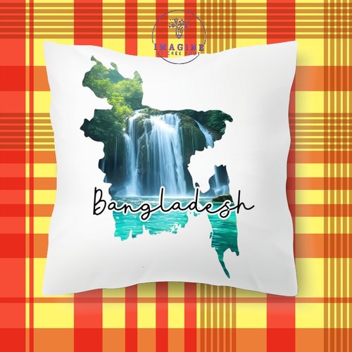 Taie personnalisé - lit - sommeil - sublimation - bangladesh - cascade de madhabkund - carte - pont de bangabandhu