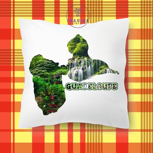 Taie personnalisé - lit - sommeil - sublimation - paysage guadeloupe - cascade - 971 - forêt - carte - karukera - tropique