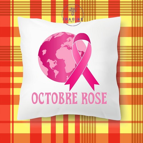 Taie personnalisé - lit - sommeil - sublimation - octobre rose - nœud - dépistage - espoir - guadeloupe - 971 - île