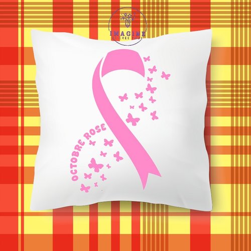 Taie personnalisé - lit - sommeil - sublimation - femme - octobre rose - papillons - prévention - dépistage - espoir - hope