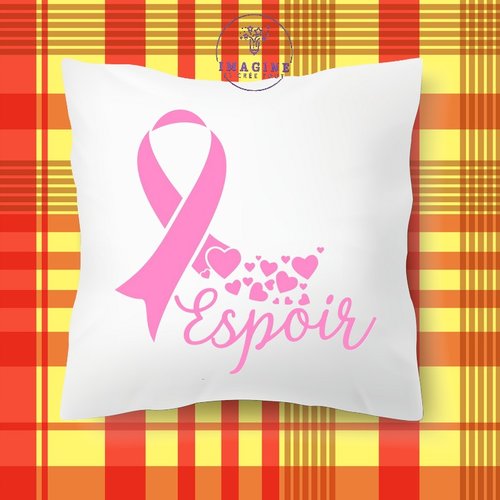 Taie personnalisé - lit - sommeil - sublimation - femme - octobre rose - papillons - prévention - dépistage - espoir - hope