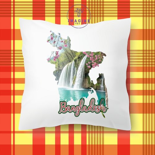Taie personnalisé - lit - sommeil - sublimation - bangladesh - cascade de madhabkund - carte - pont de bangabandhu