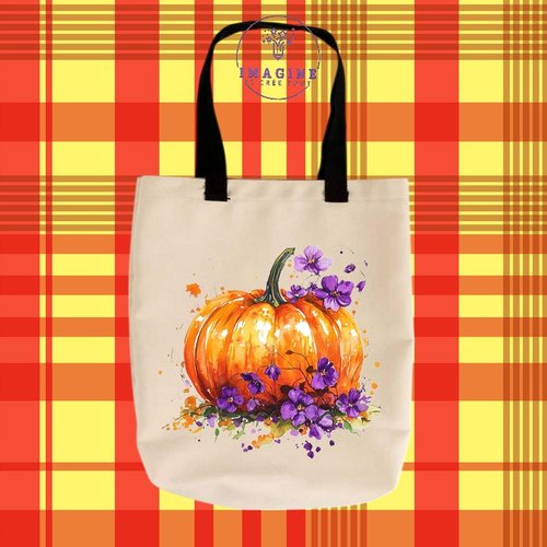 Tote bag taille m - sublimation - octobre - halloween - fantôme - citrouille - déguisement - bonbons