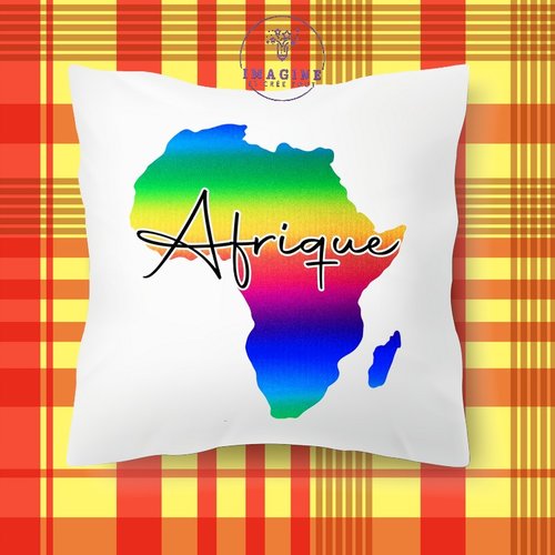 Taie personnalisé - lit - sommeil - sublimation - afrique - continent - arc en ciel - ethiopie - cameron - carte