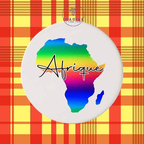 Sous verre en céramique - sublimation - afrique - continent - arc en ciel - ethiopie - cameron - kenya - nigéria - zambie