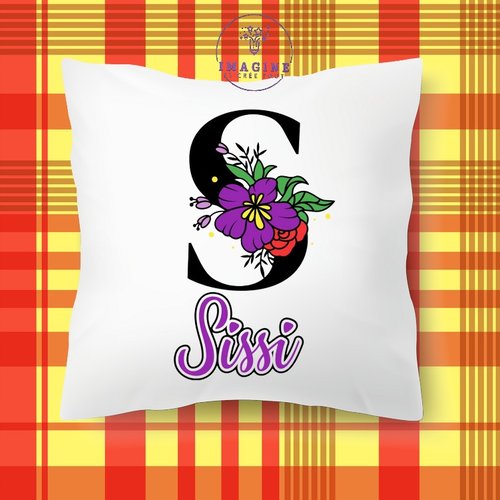 Taie personnalisé - lit - sommeil - sublimation - initiale - prénom - fleurs - surnom - fille - (prénom à preciser)