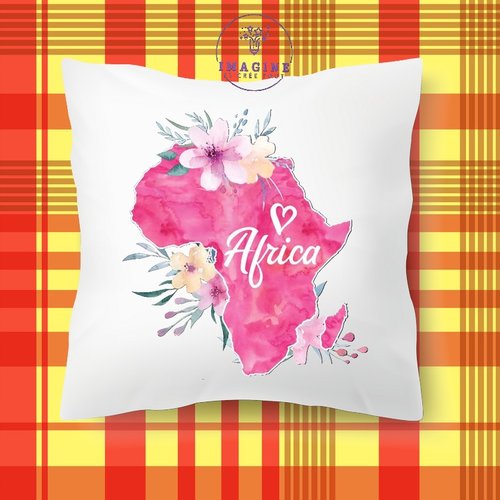 Taie personnalisé - lit - sommeil - sublimation - personnalisation - carte afrique - aquarelle - continent - savane - baobab