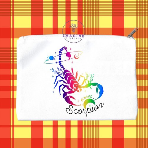 Trousse m - maquillage - sublimation - signe du scorpion - constellations - horoscope - galaxie - personnalisation