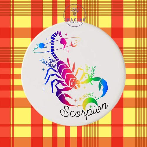 Sous verre en céramique - sublimation - signe du scorpion - constellations - horoscope - galaxie - personnalisation