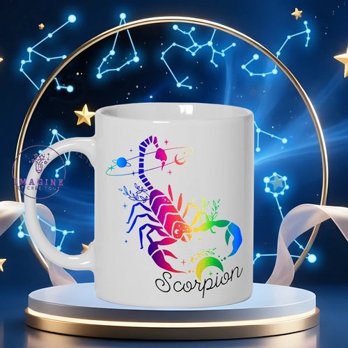 Mug - tasse - sublimation - signe du scorpion - constellations - horoscope - galaxie - personnalisation