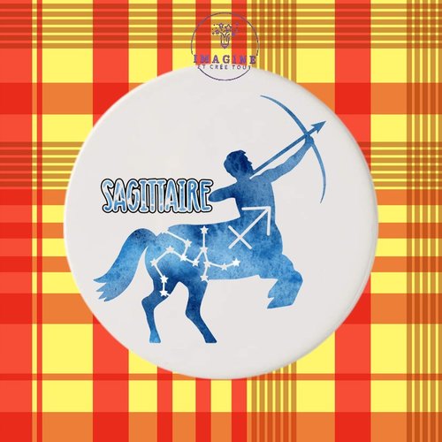 Sous verre en céramique - sublimation - signe du sagittaire - galaxie - constellations - horoscope - astrologie
