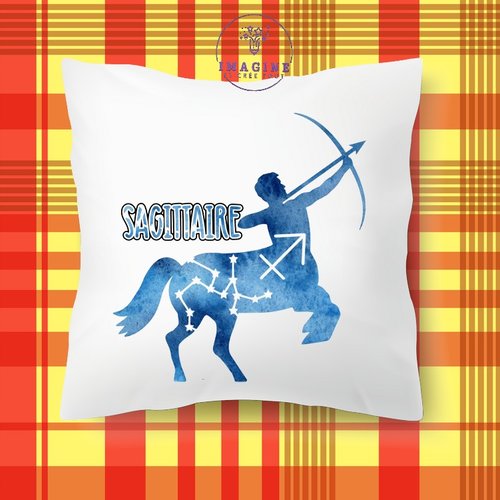 Taie personnalisé - lit - sommeil - sublimation - signe du sagittaire - galaxie - constellations - horoscope - astrologie