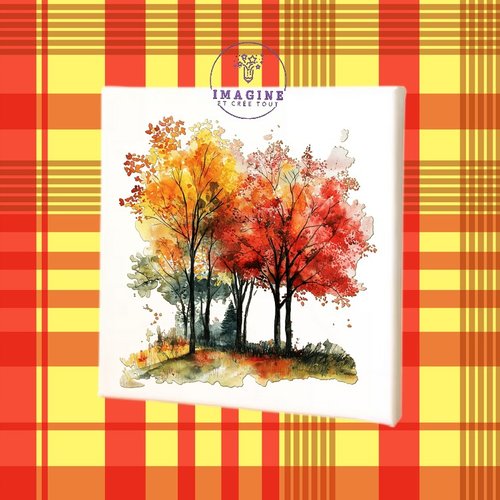 Tableau mural - sublimation -  impression infusible ink - toile - canvas - watercolor - autumn - automne - peinture