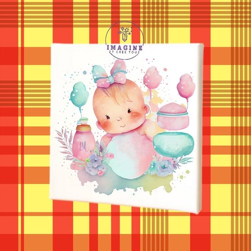 Tableau mural - sublimation -  impression infusible ink - toile - canvas - petite princesse - little princess - baby shower