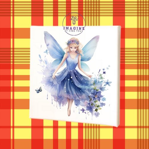 Tableau mural - sublimation -  impression infusible ink - toile - canvas - fée - fairy - conte - watercolor - chambre fille