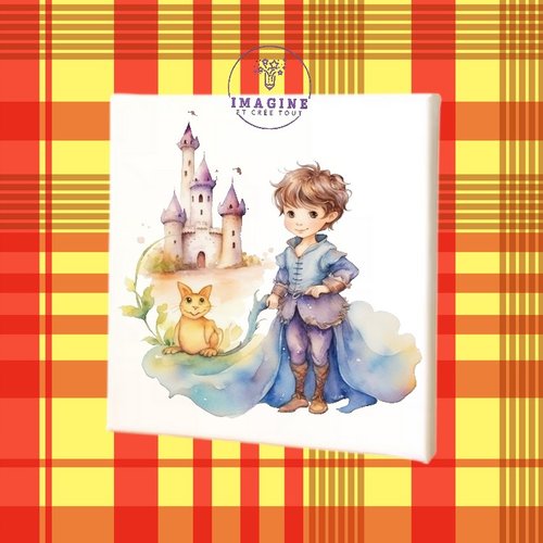 Tableau mural - sublimation -  impression infusible ink - toile - canvas - prince - château - conte - chambre garçon