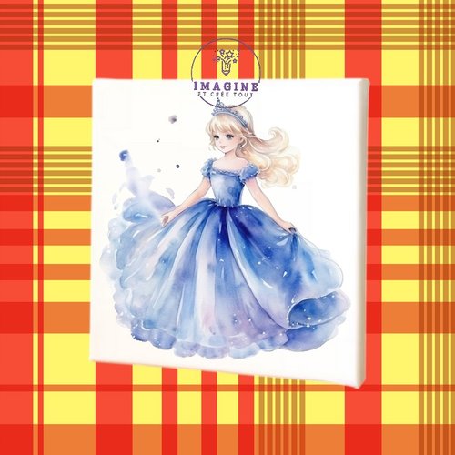 Tableau mural - sublimation -  impression infusible ink - toile - canvas - fée - fairy - princess - aquarelle - chambre fille