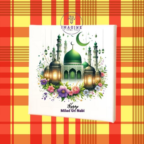 Tableau mural - sublimation -  impression infusible ink - toile - canvas - célébration - milad un nabi - religion - inde