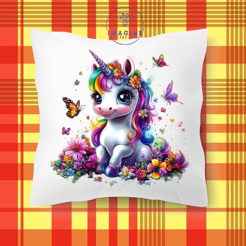 Taie personnalisé - lit - sommeil - sublimation -  impression infusible ink - adorable unicorn - rainbow - papillons - fleurs
