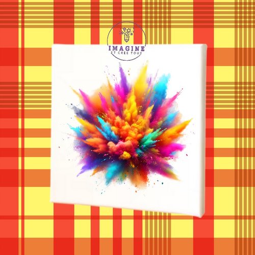 Tableau mural - sublimation -  impression infusible ink - toile - canvas - colorful rainbow - holi - paint color - peinture