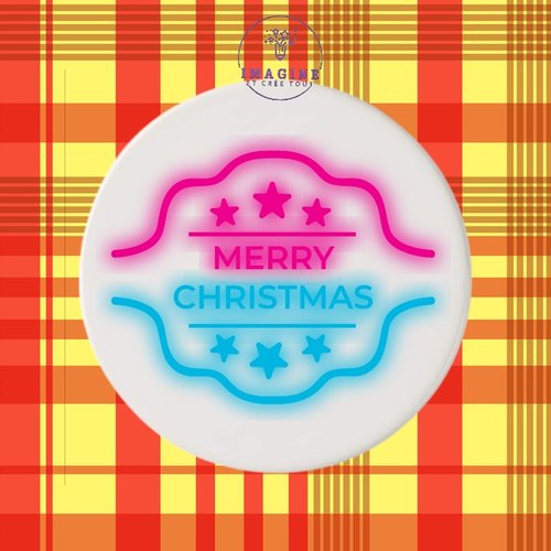 Sous verre en céramique - sublimation - impression infusible ink - néon - merry christmas - wave line - lignes - étoiles
