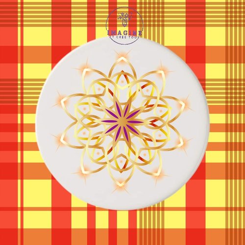 Sous verre en céramique - sublimation - impression infusible ink - golden - or - doré - abstract - light - lumineux