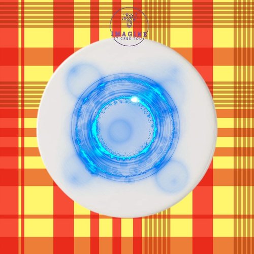 Sous verre en céramique - sublimation - impression infusible ink - light - sphère - bleu - lumineux - néon