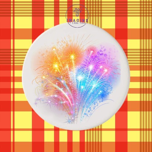 Sous verre en céramique - sublimation - impression infusible ink - fireworks - feux artifices - light - lumières - multicolore