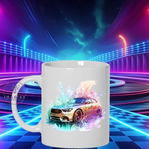 Mug - tasse - sublimation - impression infusible ink - colorfull - watercolor - painting - peinture - aquarelle - auto